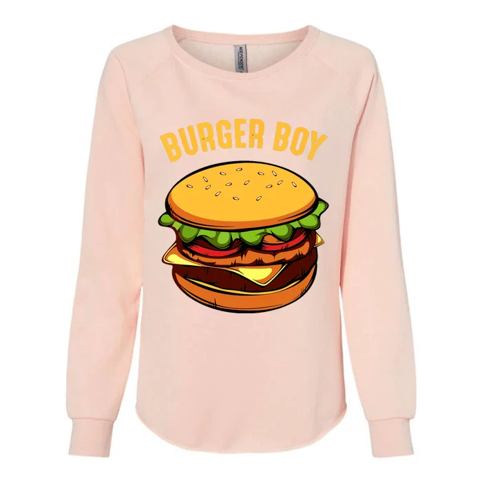 Hamburger Cheeseburger Burger Boy Funny Fast Food Lover Womens California Wash Sweatshirt