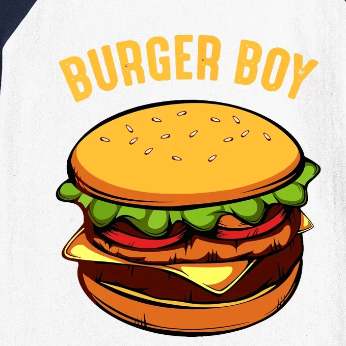 Hamburger Cheeseburger Burger Boy Funny Fast Food Lover Baseball Sleeve Shirt