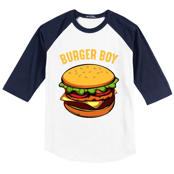 Hamburger Cheeseburger Burger Boy Funny Fast Food Lover Baseball Sleeve Shirt