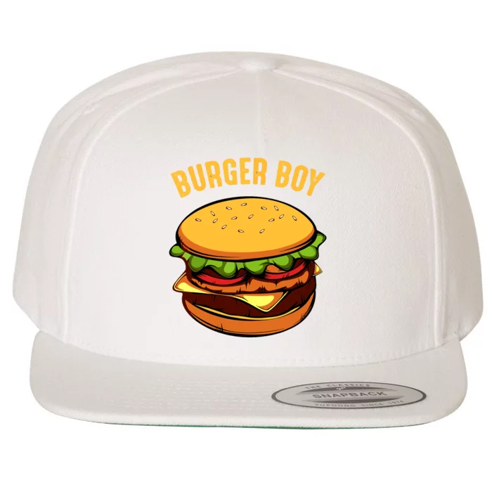 Hamburger Cheeseburger Burger Boy Funny Fast Food Lover Wool Snapback Cap