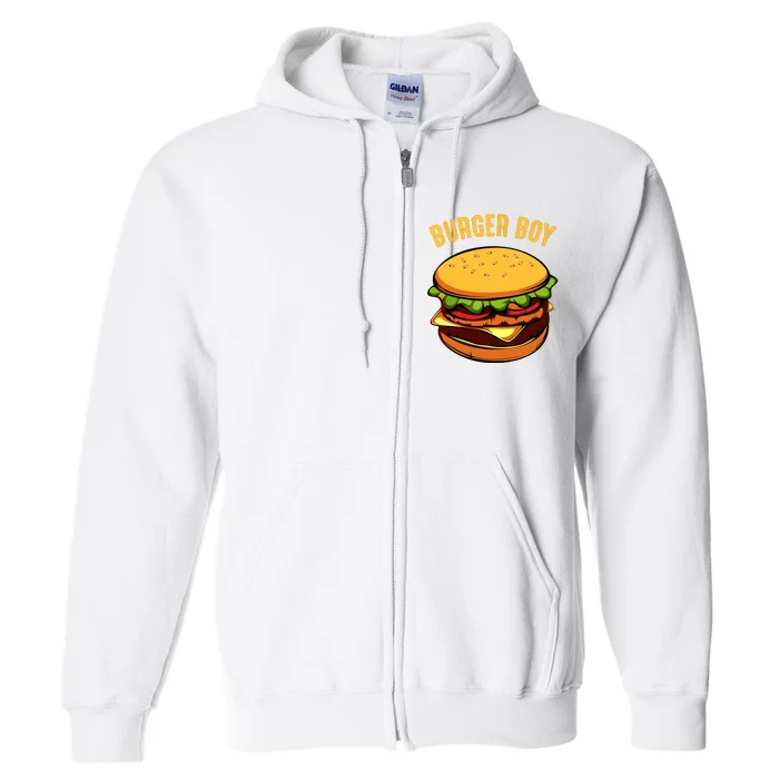 Hamburger Cheeseburger Burger Boy Funny Fast Food Lover Full Zip Hoodie