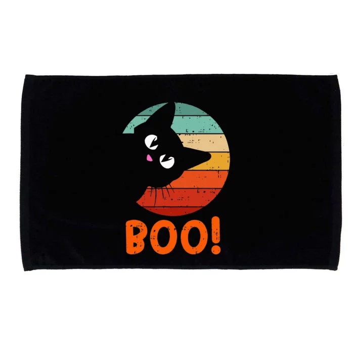 Halloween Cat Boo Cute Black Cat Costume Lover Microfiber Hand Towel