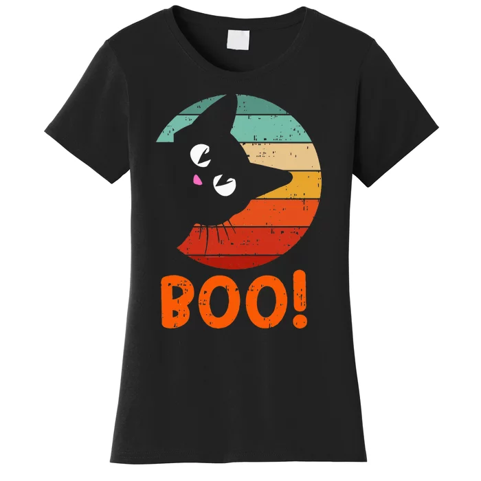 Halloween Cat Boo Cute Black Cat Costume Lover Women's T-Shirt