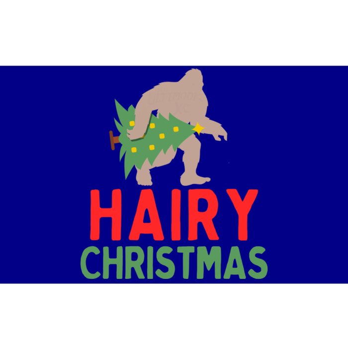 Hairy Christmas Big Foot Sasquatch Holding Tree Gift Bumper Sticker