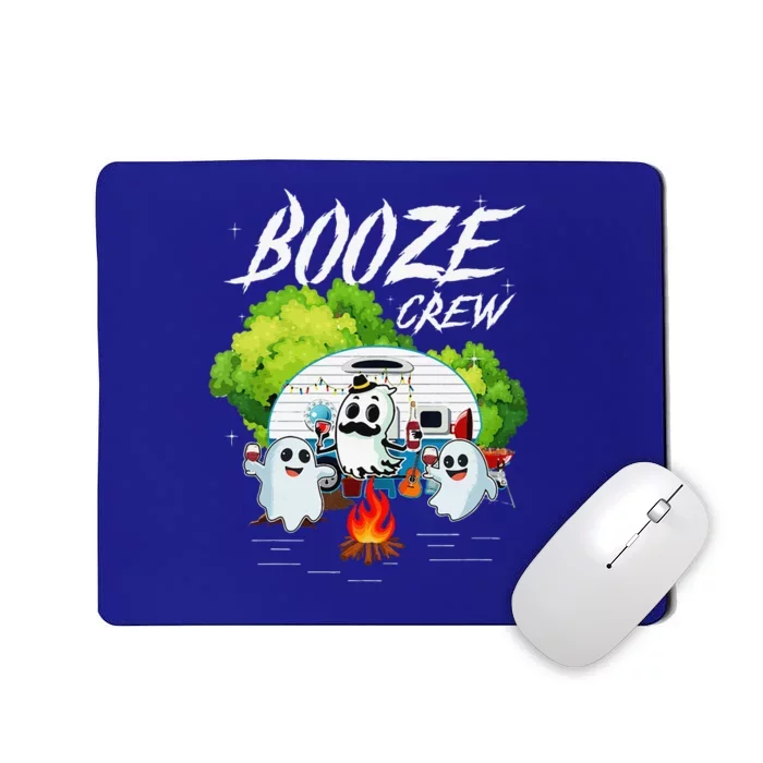 Halloween Camping Booze Crew Campfire Party Wine Gift Idea Mousepad