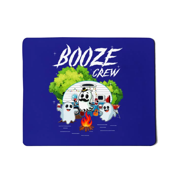 Halloween Camping Booze Crew Campfire Party Wine Gift Idea Mousepad