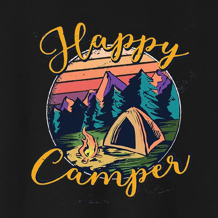 Happy Camper Birthday Party Gift Camping Fan Women's Crop Top Tee