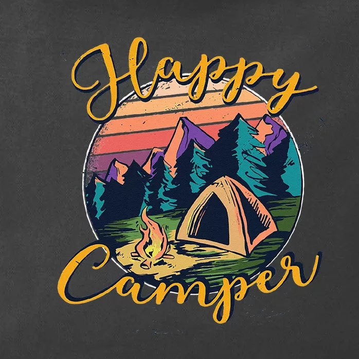 Happy Camper Birthday Party Gift Camping Fan Zip Tote Bag