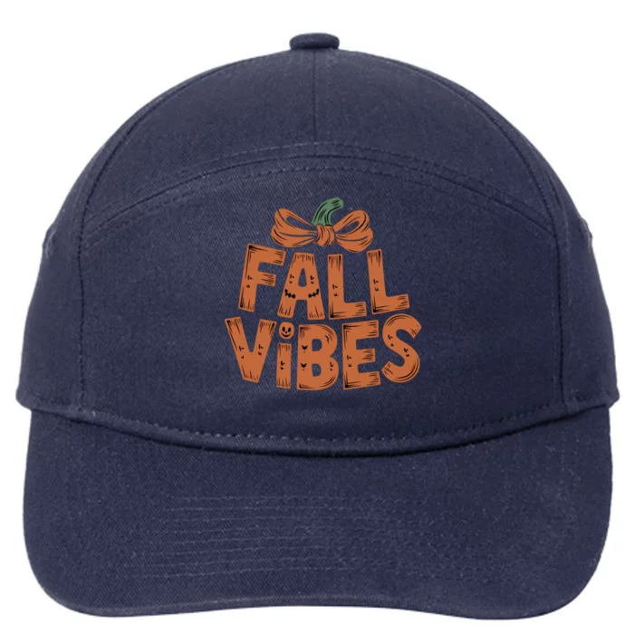 Halloween Coquette Bow Pumpkin Fall Vibes Spooky Mama Gift 7-Panel Snapback Hat