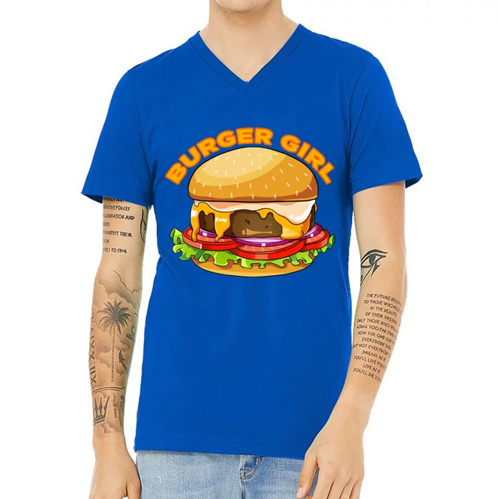 Hamburger Cheeseburger Burger Funny Fast Food Meaningful Gift V-Neck T-Shirt