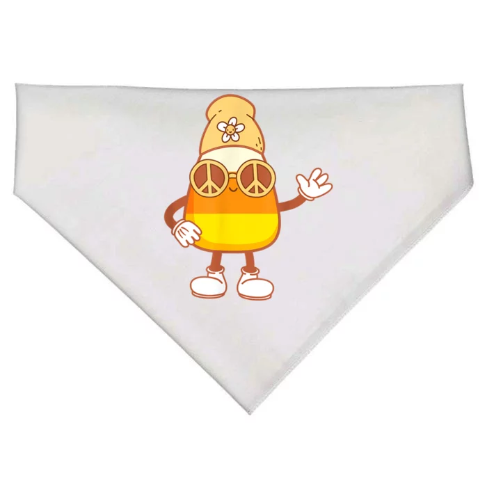 Halloween Candy Corn Squad Team Retro Groovy Candy Corn USA-Made Doggie Bandana