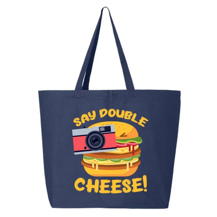 Hamburger Cheeseburger Camera Say Double Cheese Gift 25L Jumbo Tote