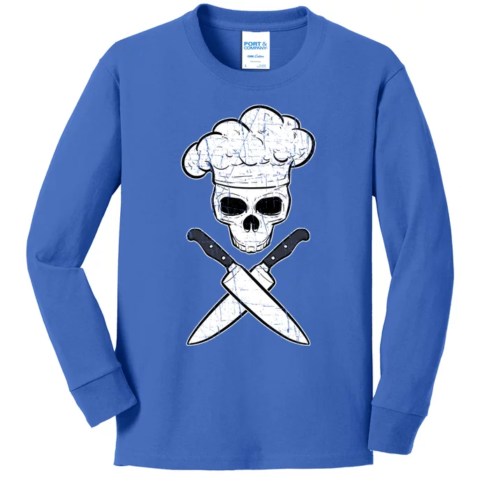 Head Chef Cook Catering Culinary School Cookery Set Foodie Gift Kids Long Sleeve Shirt