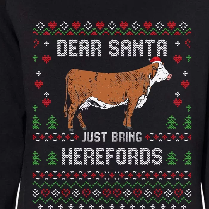 Hereford Cattle Cow Livestock Christmas Ugly Xmas Sweater Womens California Wash Sweatshirt