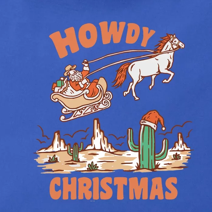 Howdy Christmas Cowboy Funny Santa Western Xmas Pajamas Gift Zip Tote Bag