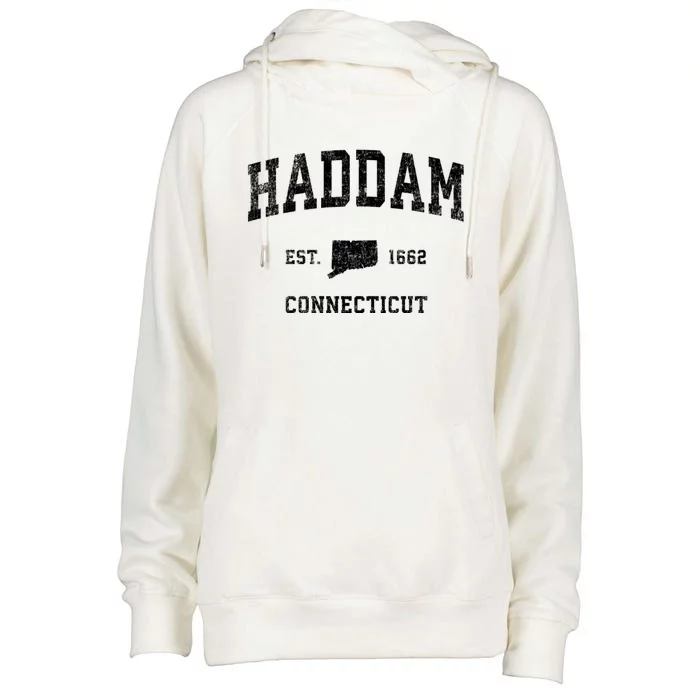 Haddam Connecticut Ct Vintage Sports Womens Funnel Neck Pullover Hood