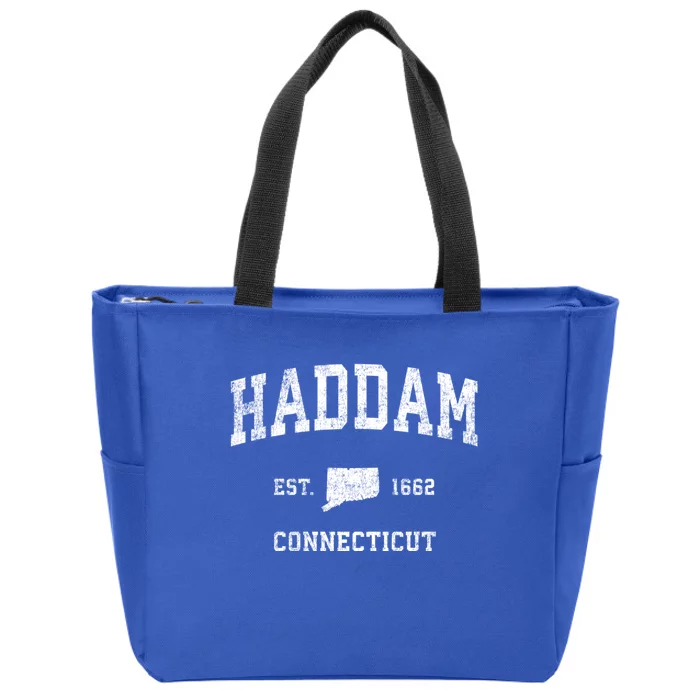 Haddam Connecticut Ct Vintage Sports Zip Tote Bag