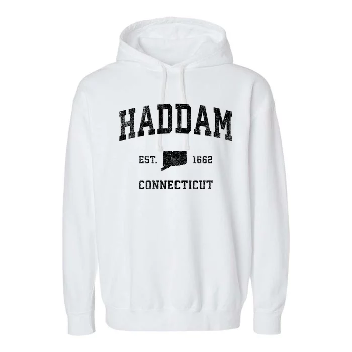 Haddam Connecticut Ct Vintage Sports Garment-Dyed Fleece Hoodie