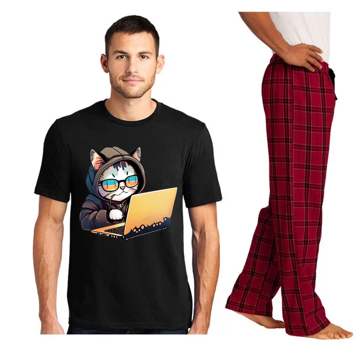 Hacker Chibi Cute Cat Pajama Set