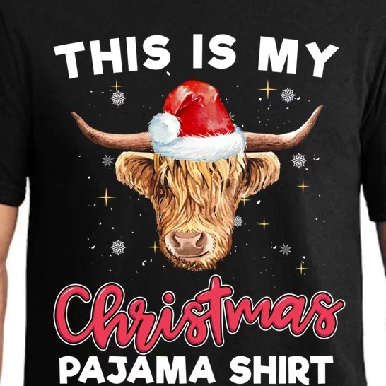 Highland Cow Christmas Pajama Santa Cow Lover Gift Pajama Set