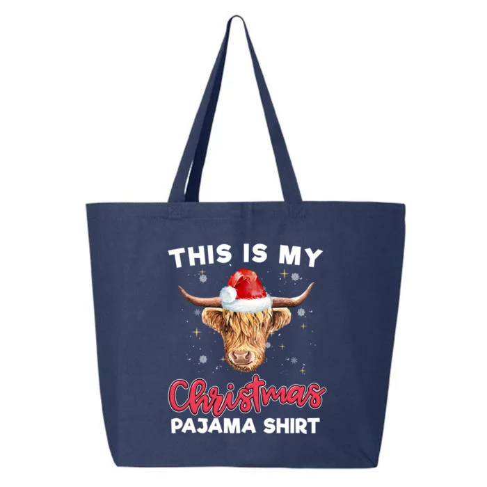 Highland Cow Christmas Pajama Santa Cow Lover Gift 25L Jumbo Tote