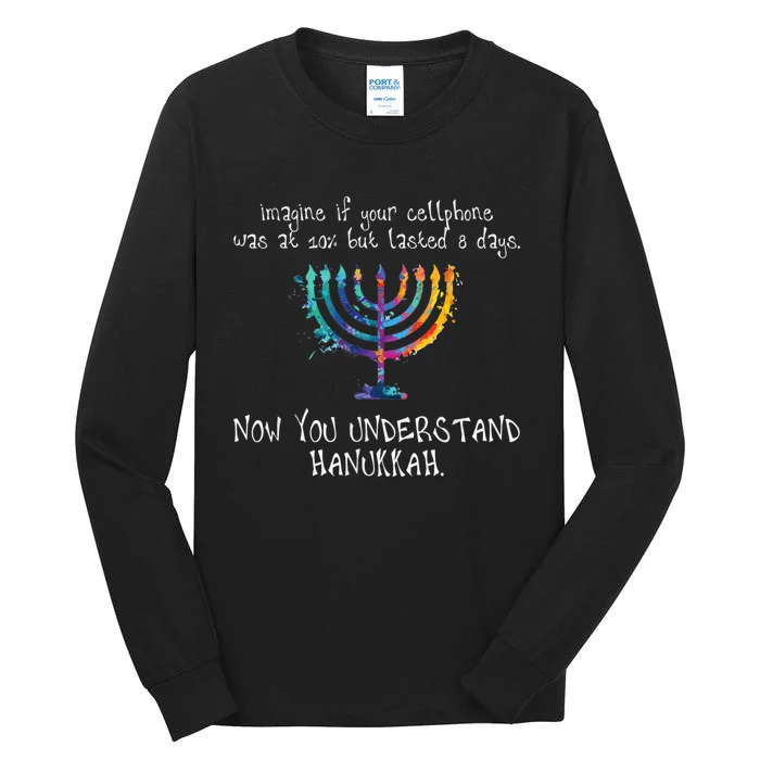 Hanukkah Chanukah - Cellphone Meme - Funny Jewish Gifts Tall Long Sleeve T-Shirt