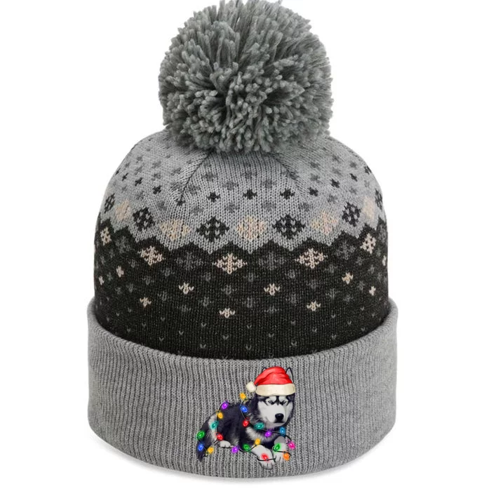 Husky Christmas Cute Dog Lover Holiday The Baniff Cuffed Pom Beanie