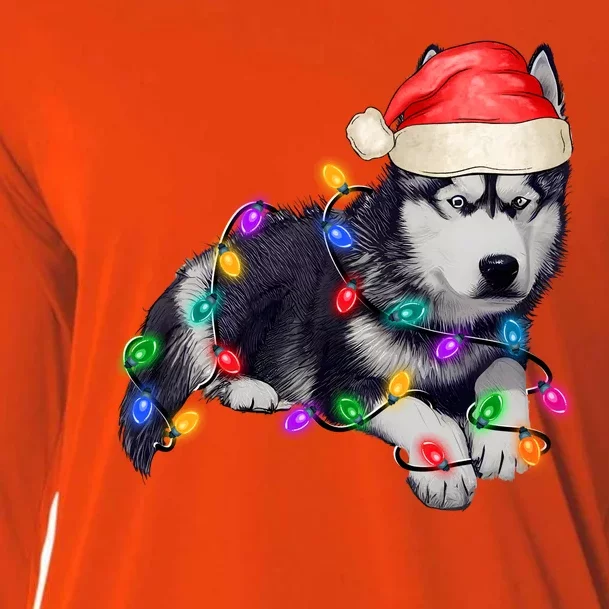 Husky Christmas Cute Dog Lover Holiday Cooling Performance Long Sleeve Crew