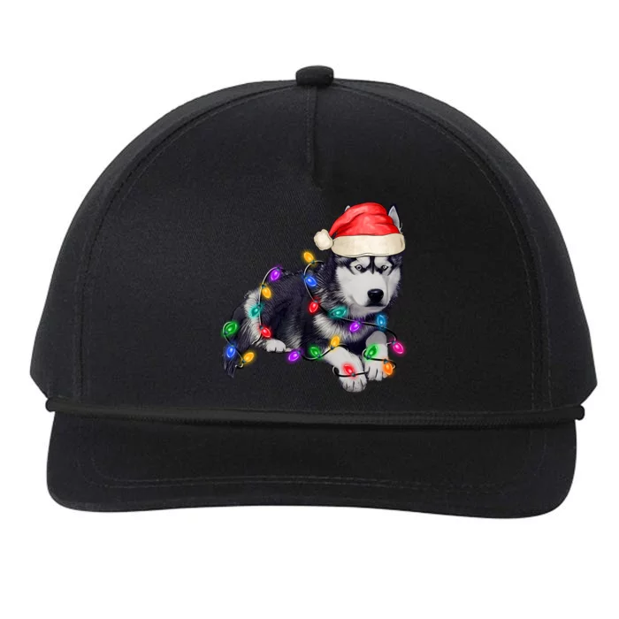 Husky Christmas Cute Dog Lover Holiday Snapback Five-Panel Rope Hat