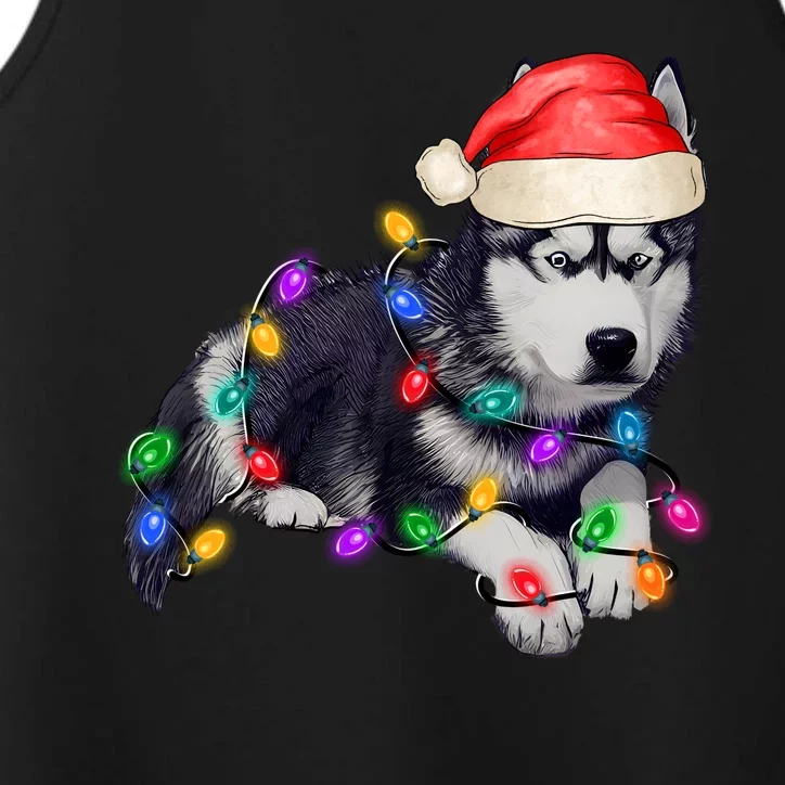 Husky Christmas Cute Dog Lover Holiday Performance Tank