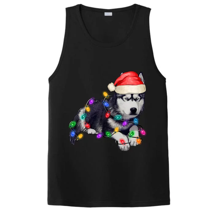 Husky Christmas Cute Dog Lover Holiday Performance Tank