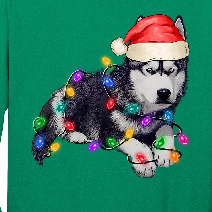 Husky Christmas Cute Dog Lover Holiday Long Sleeve Shirt