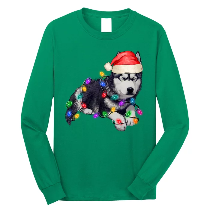 Husky Christmas Cute Dog Lover Holiday Long Sleeve Shirt