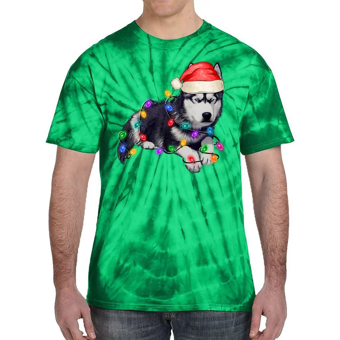 Husky Christmas Cute Dog Lover Holiday Tie-Dye T-Shirt