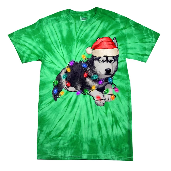 Husky Christmas Cute Dog Lover Holiday Tie-Dye T-Shirt