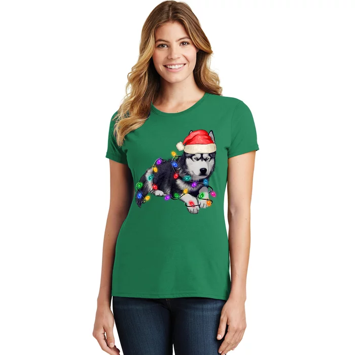 Husky Christmas Cute Dog Lover Holiday Women's T-Shirt