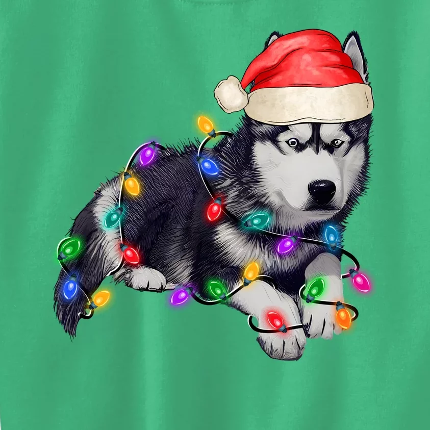 Husky Christmas Cute Dog Lover Holiday Kids Sweatshirt