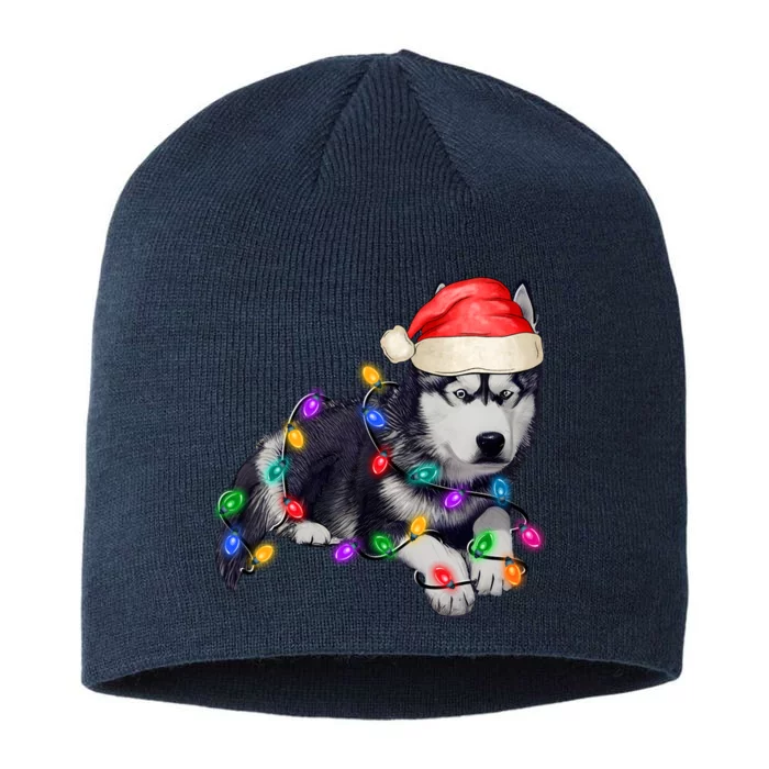 Husky Christmas Cute Dog Lover Holiday 8 1/2in Sustainable Knit Beanie