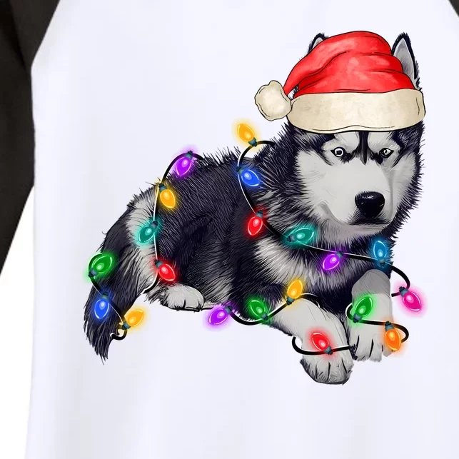 Husky Christmas Cute Dog Lover Holiday Women's Tri-Blend 3/4-Sleeve Raglan Shirt