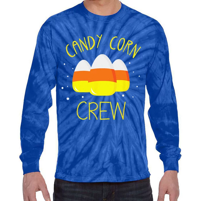 Halloween Candy Corn Squad Team Candy Corn Crew Halloween Tie-Dye Long Sleeve Shirt