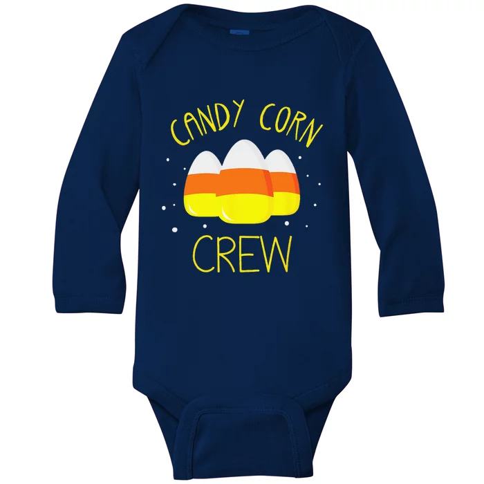 Halloween Candy Corn Squad Team Candy Corn Crew Halloween Baby Long Sleeve Bodysuit