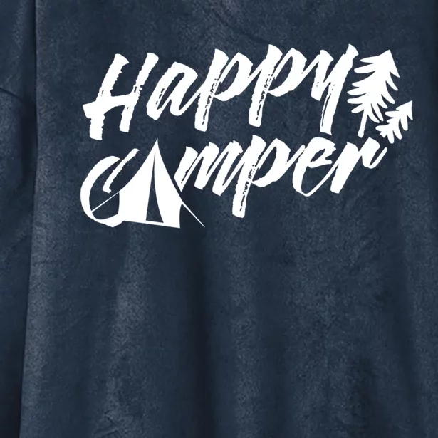 Happy Camper Camp Camping Outdoor Campers Meaningful Gift Hooded Wearable Blanket