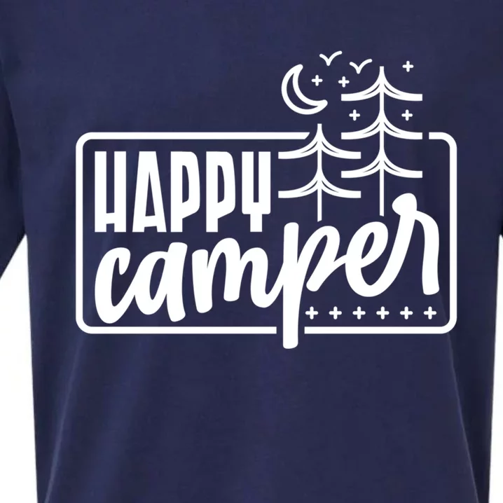 Happy Camper Camping Gift Sueded Cloud Jersey T-Shirt