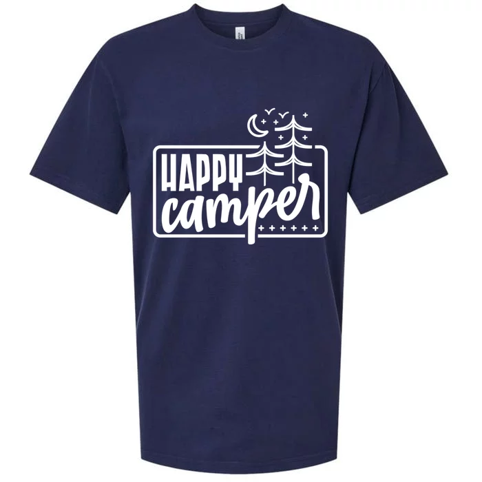 Happy Camper Camping Gift Sueded Cloud Jersey T-Shirt