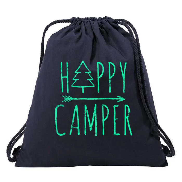 Happy Camper Camping Gift Drawstring Bag