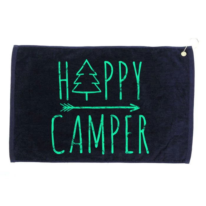 Happy Camper Camping Gift Grommeted Golf Towel