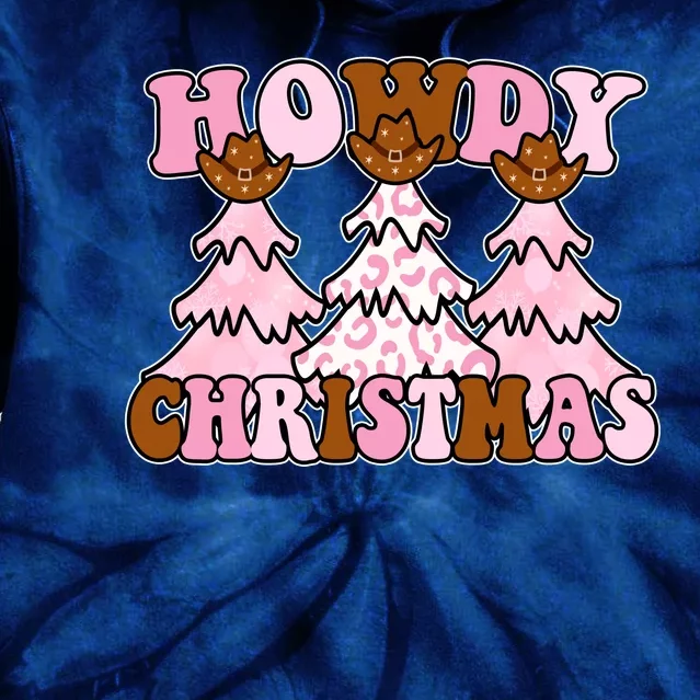 Howdy Christmas Cute Holiday Tie Dye Hoodie