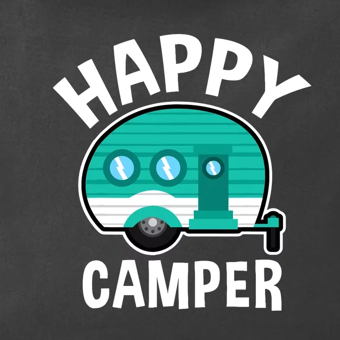 Happy Camper Camping Car Caravan Funny Vacation Zip Tote Bag