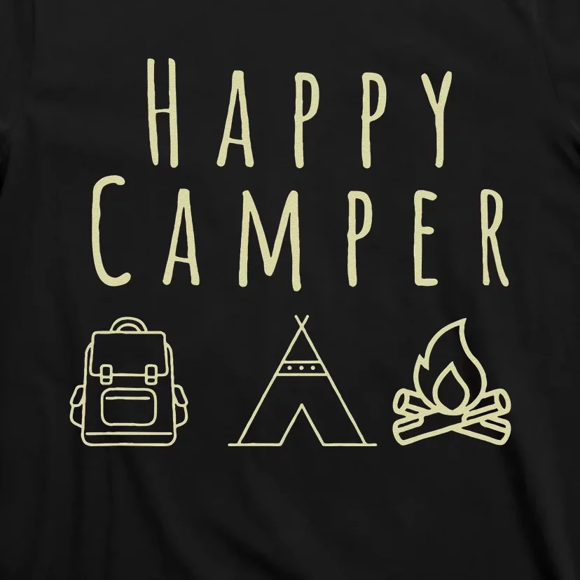 HAPPY CAMPER camping tee casual gift T-Shirt