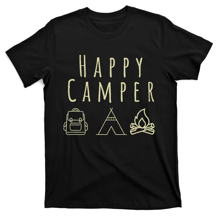 HAPPY CAMPER camping tee casual gift T-Shirt